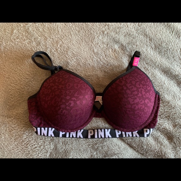 VS Bralette Bra Leopard Lace, Logo Band Push-up - Picture 1 of 4